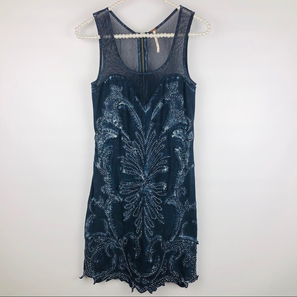 Free People Dresses & Skirts - FREE PEOPLE | Blue Detailed Dress- 508